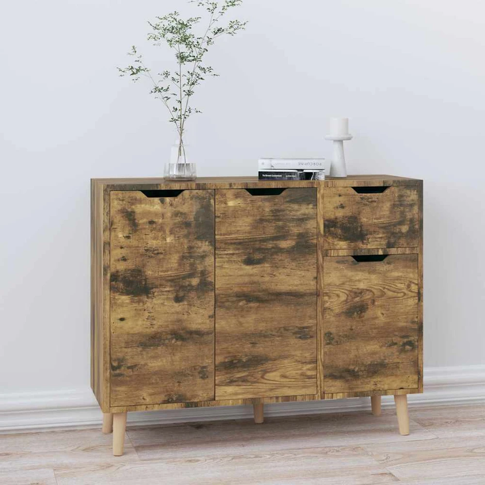Šoninė spintelė, dūminė ąžuolo, 90x30x72cm, apdirbta mediena