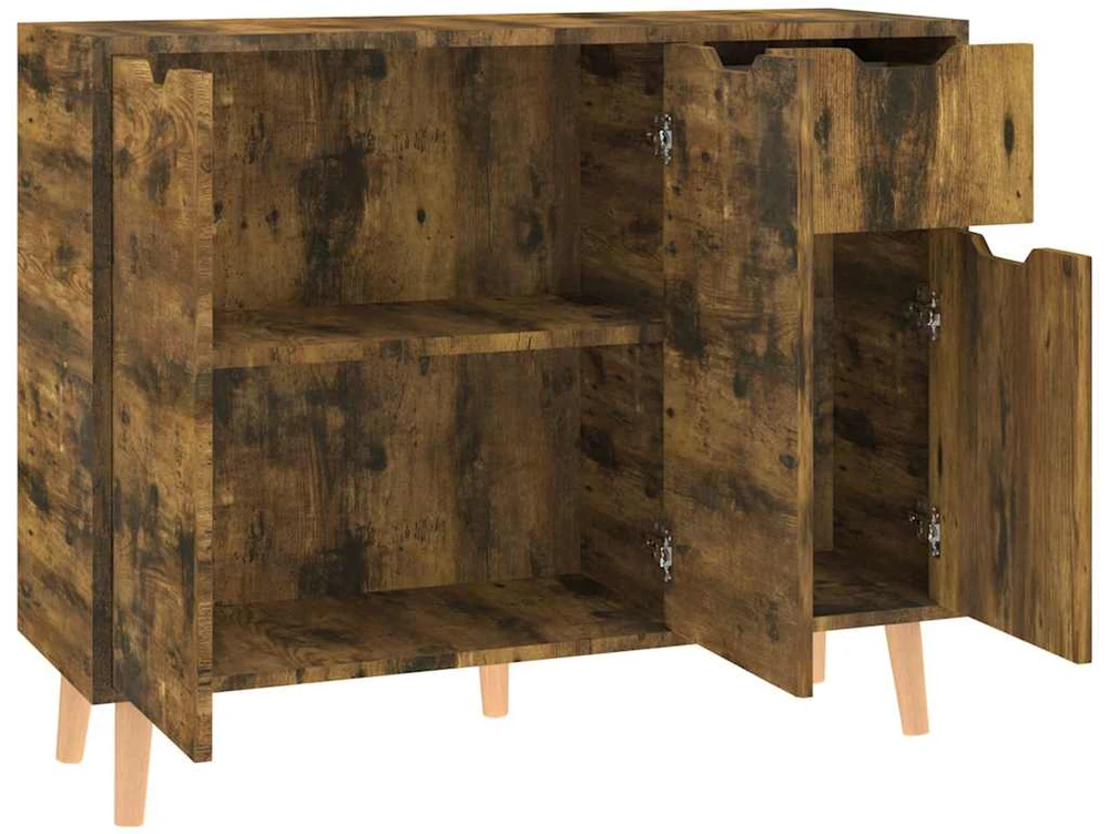 Šoninė spintelė, dūminė ąžuolo, 90x30x72cm, apdirbta mediena