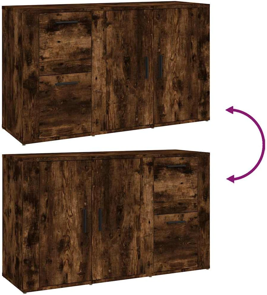 Šoninė spintelė, dūminio ąžuolo, 100x33x59,5cm, mediena