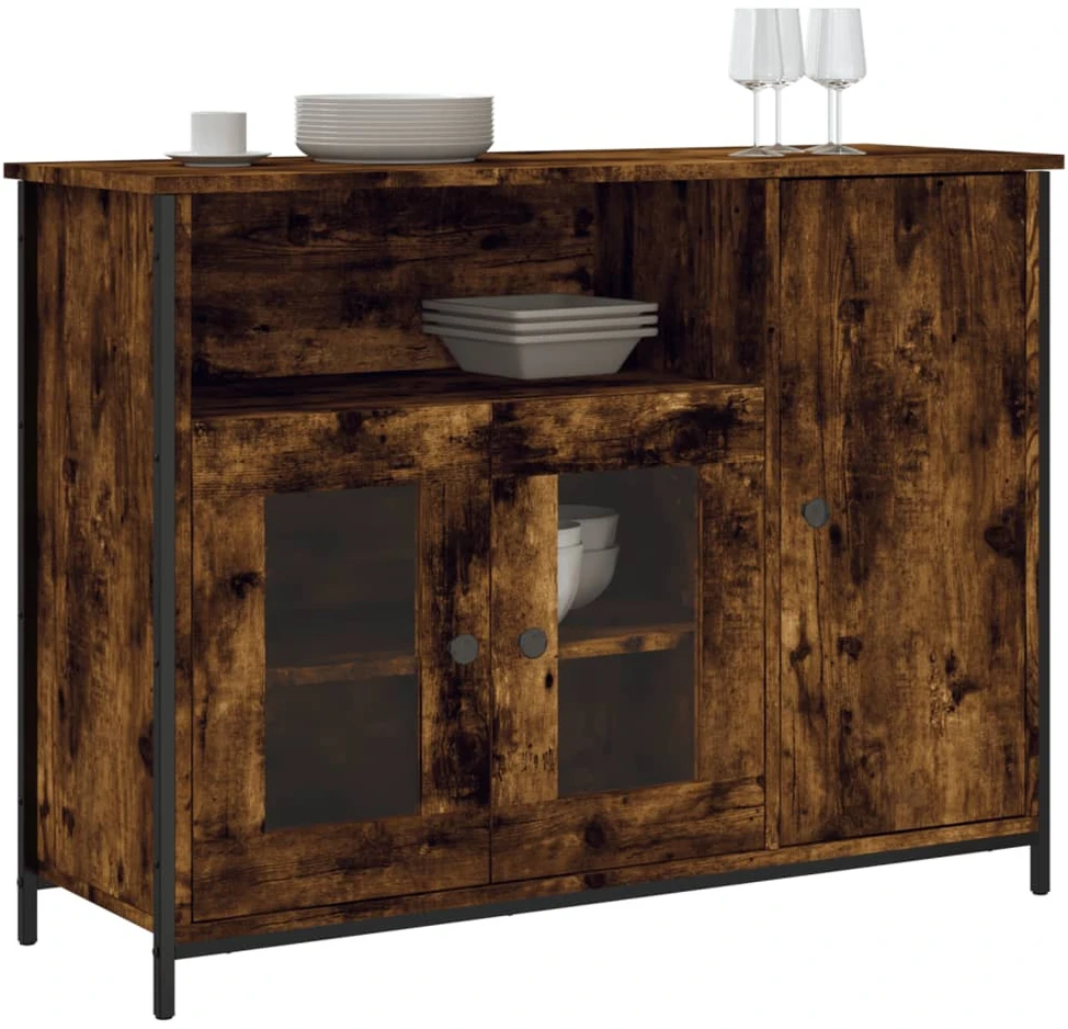 Šoninė spintelė, dūminio ąžuolo, 100x35x75cm, apdirbta mediena