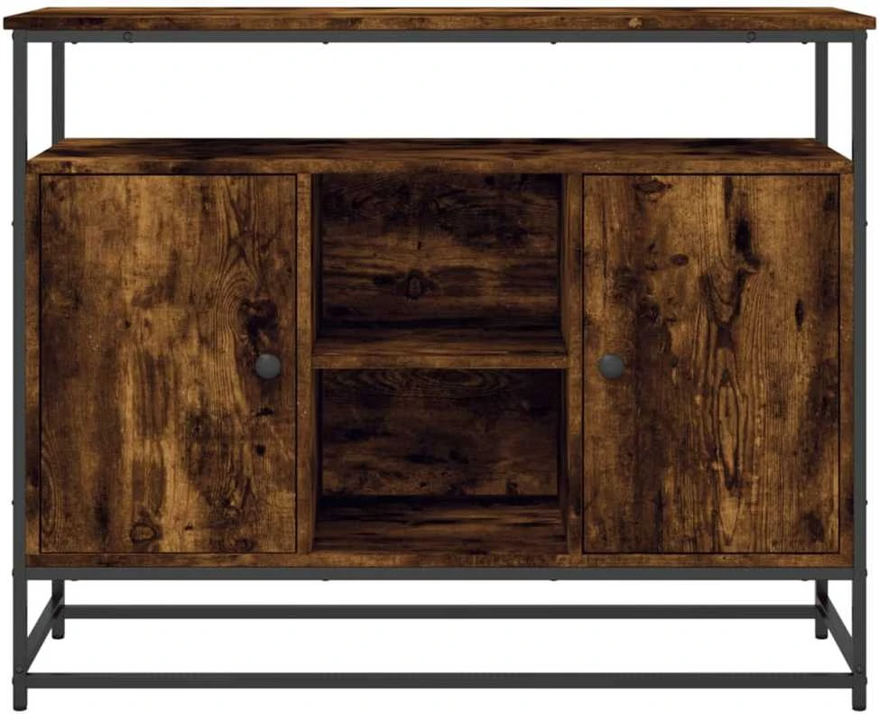 Šoninė spintelė, dūminio ąžuolo, 100x35x80cm, apdirbta mediena