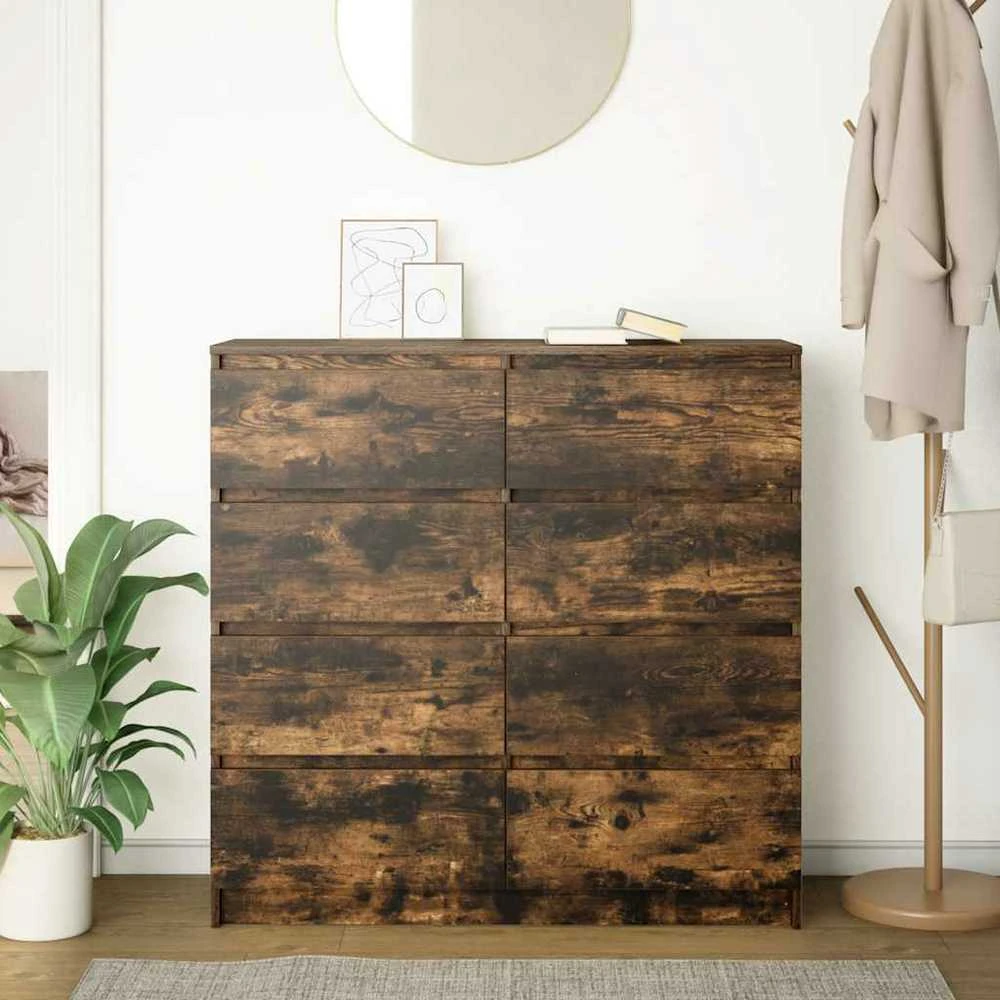Šoninė spintelė, dūminio ąžuolo, 100x35x99 cm, apdirbta mediena