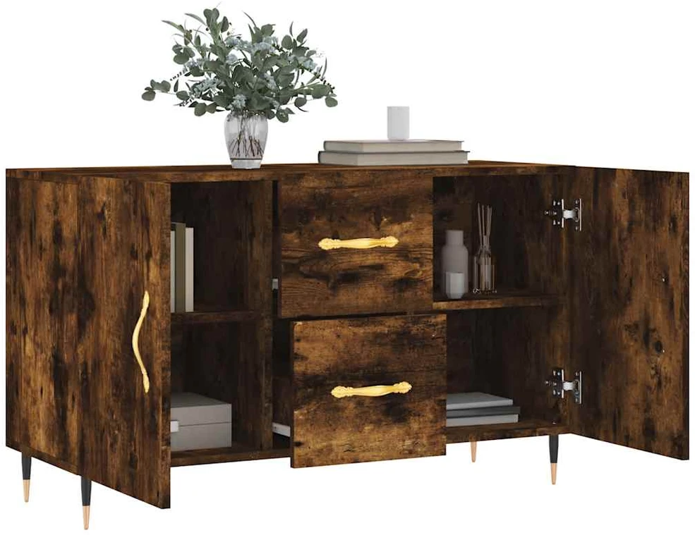 Šoninė spintelė, dūminio ąžuolo, 100x36x60cm, apdirbta mediena
