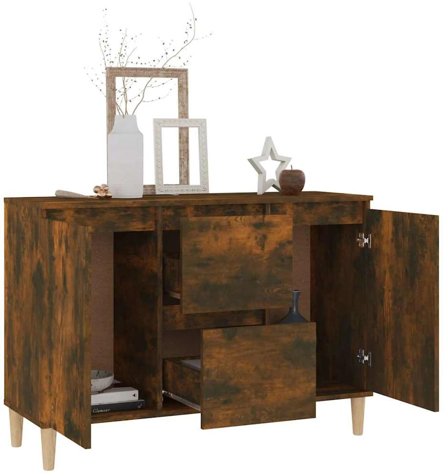 Šoninė spintelė, dūminio ąžuolo, 101x35x70cm, apdirbta mediena