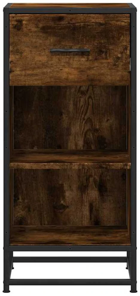 Šoninė spintelė, dūminio ąžuolo, 35,5x35x76cm, mediena/metalas