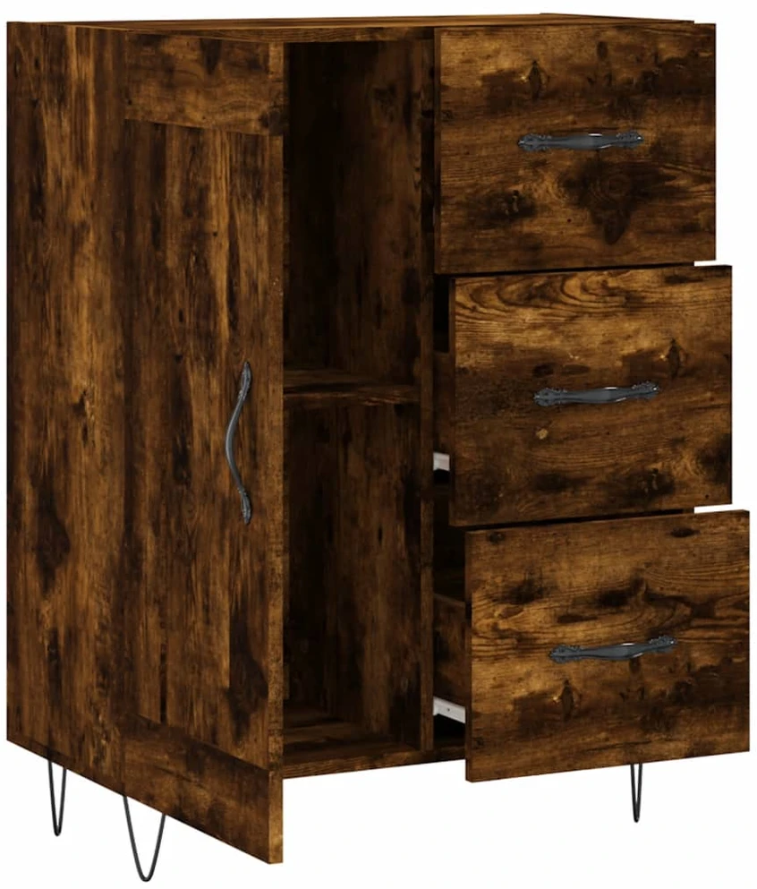 Šoninė spintelė, dūminio ąžuolo, 69,5x34x90cm, apdirbta mediena