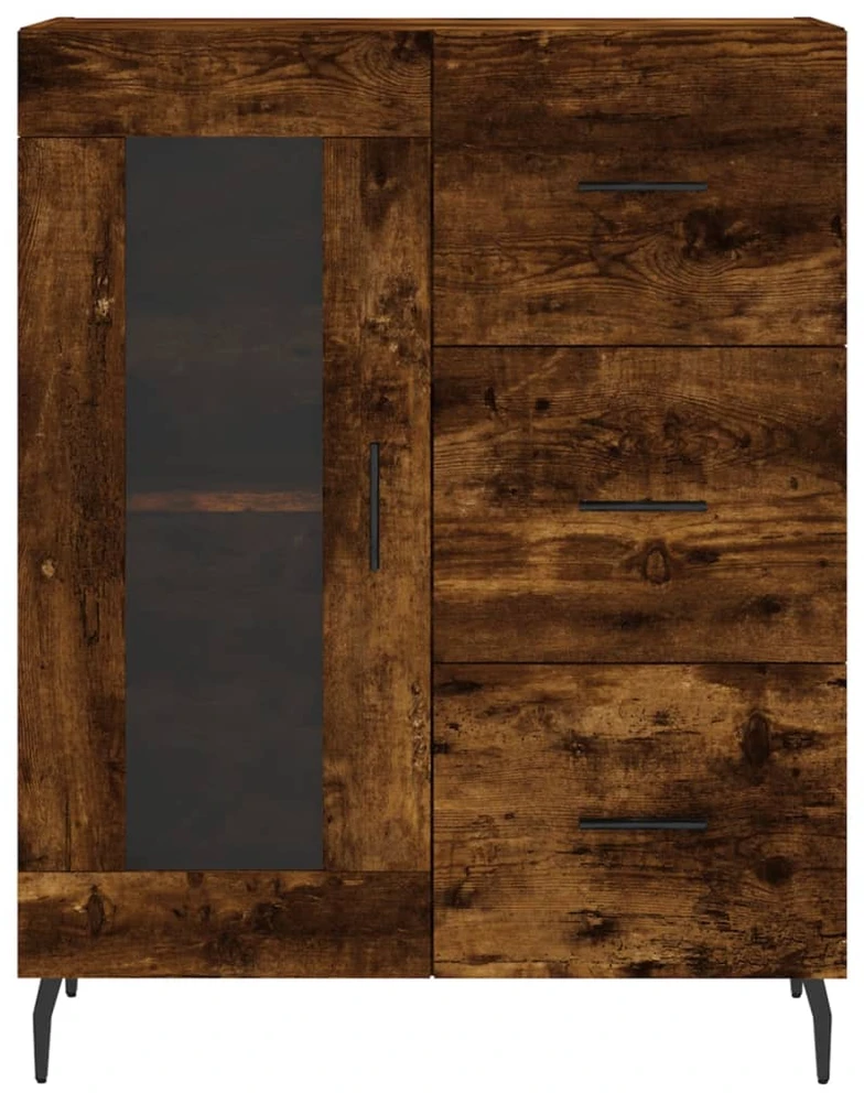 Šoninė spintelė, dūminio ąžuolo, 69,5x34x90cm, apdirbta mediena