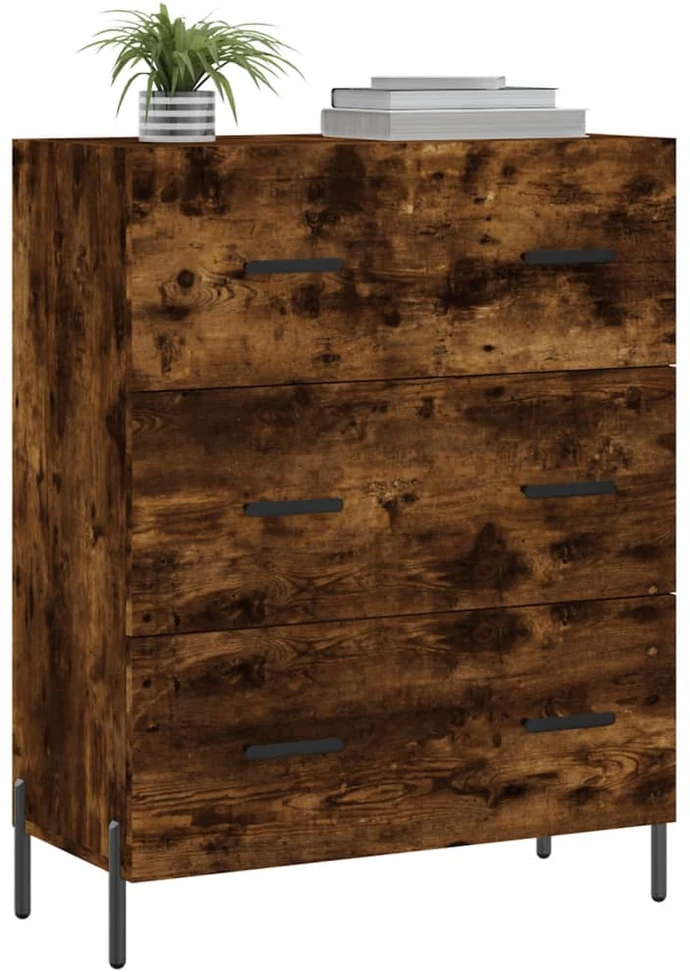 Šoninė spintelė, dūminio ąžuolo, 69,5x34x90cm, apdirbta mediena