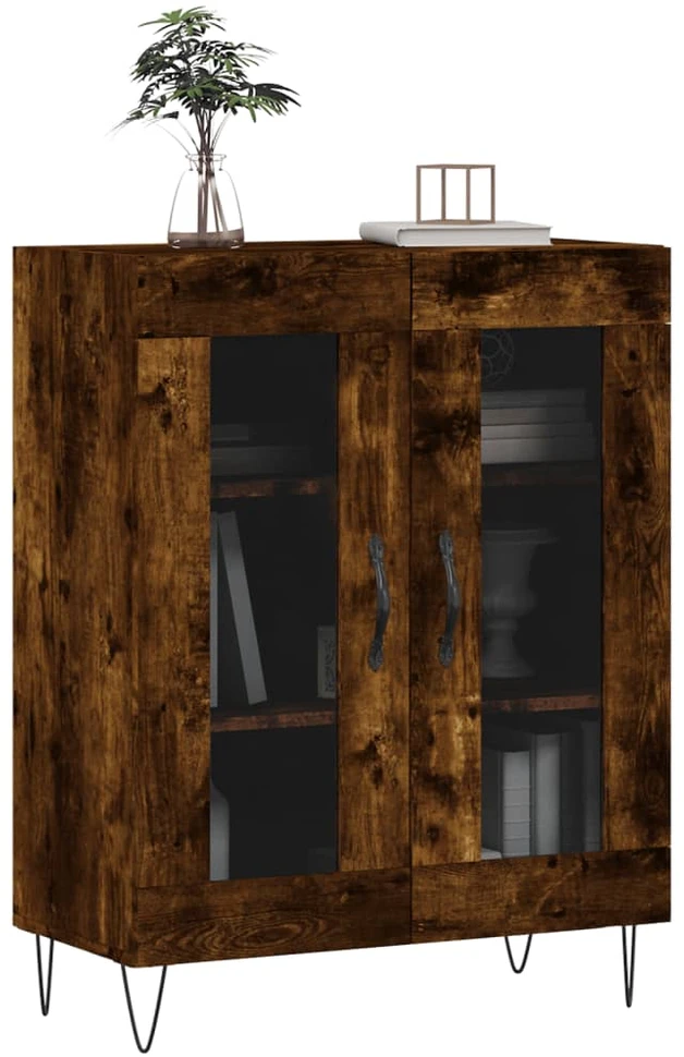 Šoninė spintelė, dūminio ąžuolo, 69,5x34x90cm, apdirbta mediena