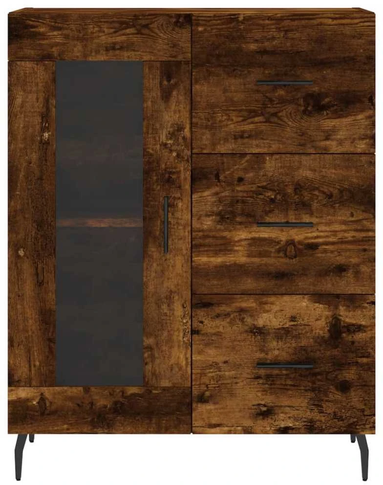 Šoninė spintelė, dūminio ąžuolo, 69,5x34x90cm, apdirbta mediena