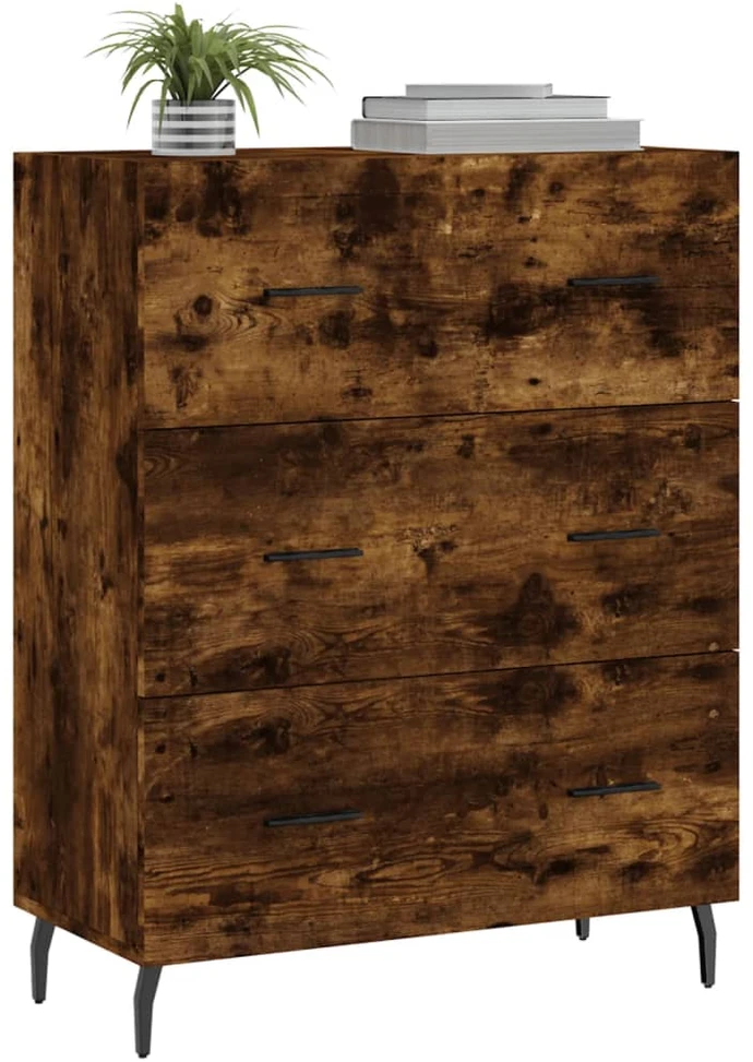 Šoninė spintelė, dūminio ąžuolo, 69,5x34x90cm, apdirbta mediena