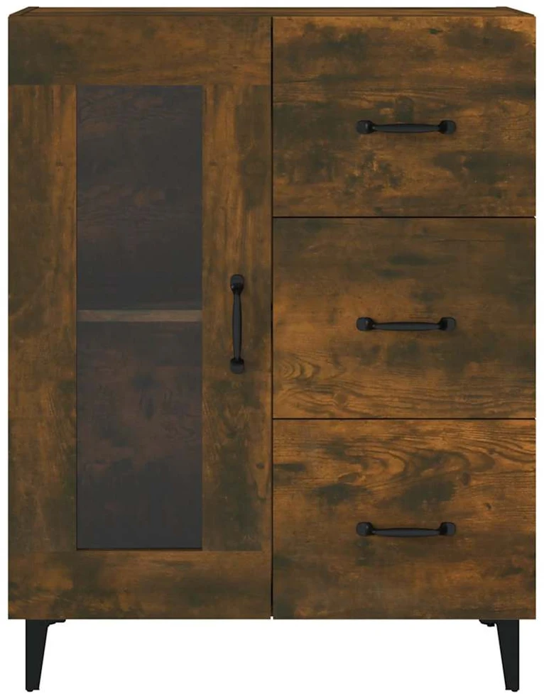 Šoninė spintelė, dūminio ąžuolo, 69,5x34x90cm, apdirbta mediena