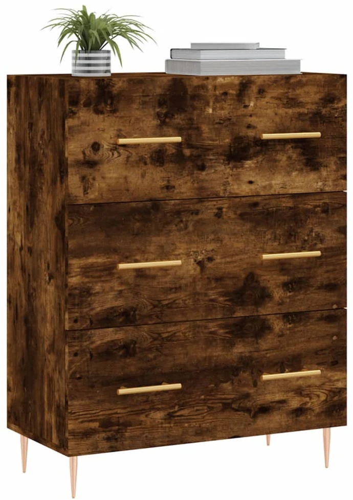 Šoninė spintelė, dūminio ąžuolo, 69,5x34x90cm, apdirbta mediena