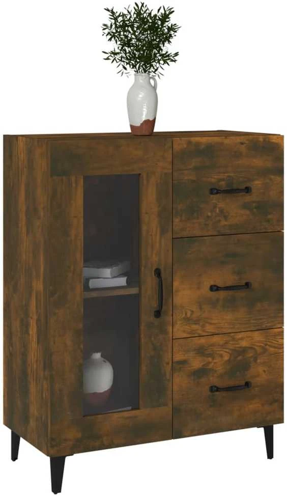 Šoninė spintelė, dūminio ąžuolo, 69,5x34x90cm, apdirbta mediena