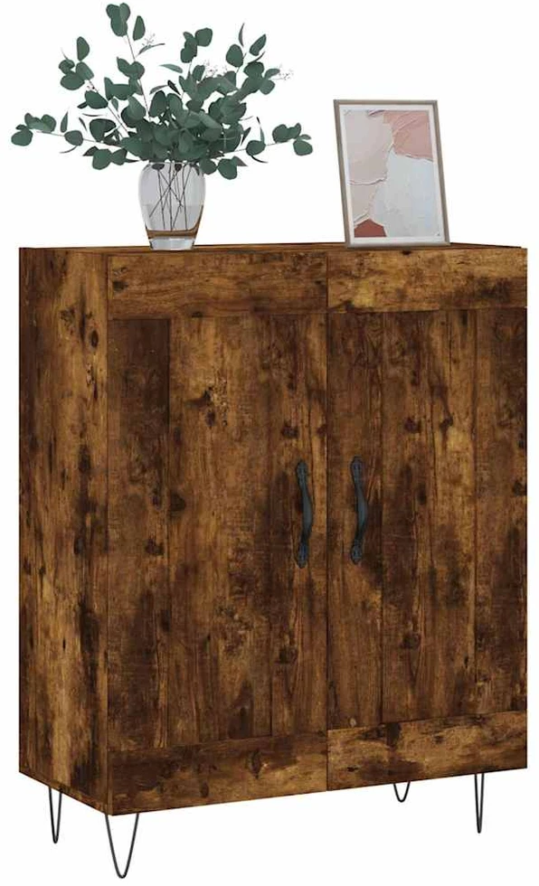 Šoninė spintelė, dūminio ąžuolo, 69,5x34x90cm, apdirbta mediena