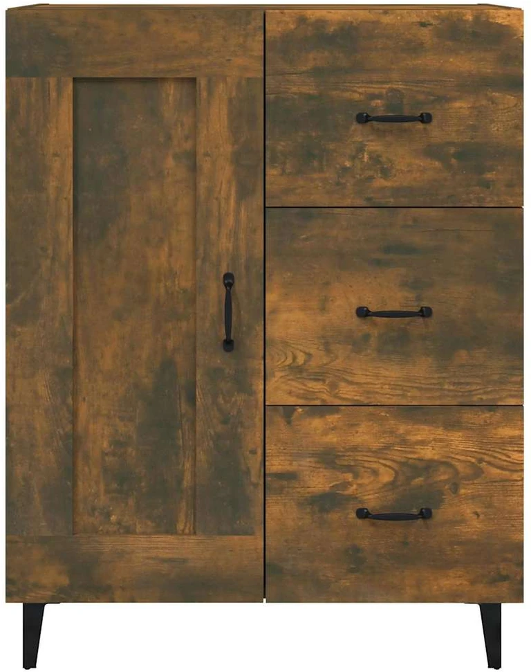 Šoninė spintelė, dūminio ąžuolo, 69,5x34x90cm, apdirbta mediena