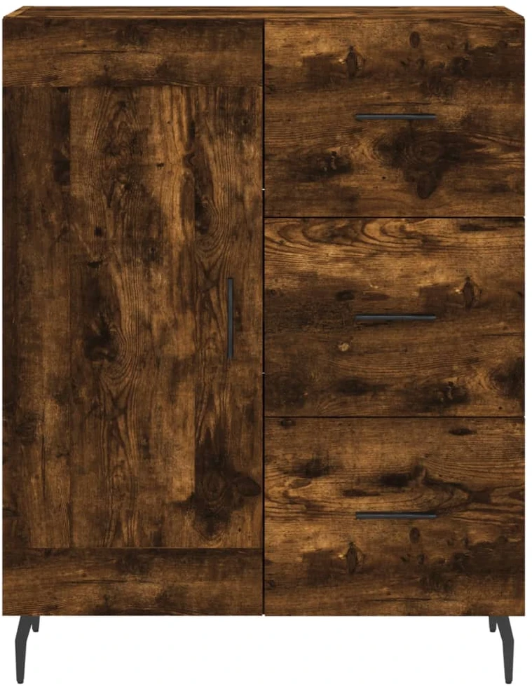 Šoninė spintelė, dūminio ąžuolo, 69,5x34x90cm, apdirbta mediena
