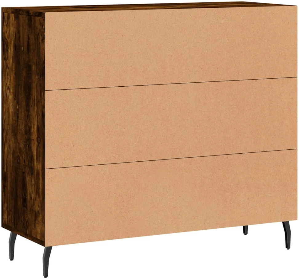 Šoninė spintelė, dūminio ąžuolo, 90x34x80cm, apdirbta mediena