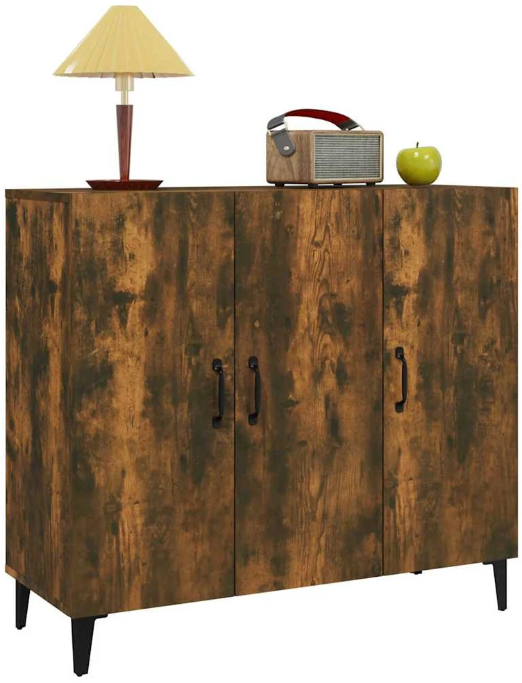 Šoninė spintelė, dūminio ąžuolo, 90x34x80cm, apdirbta mediena