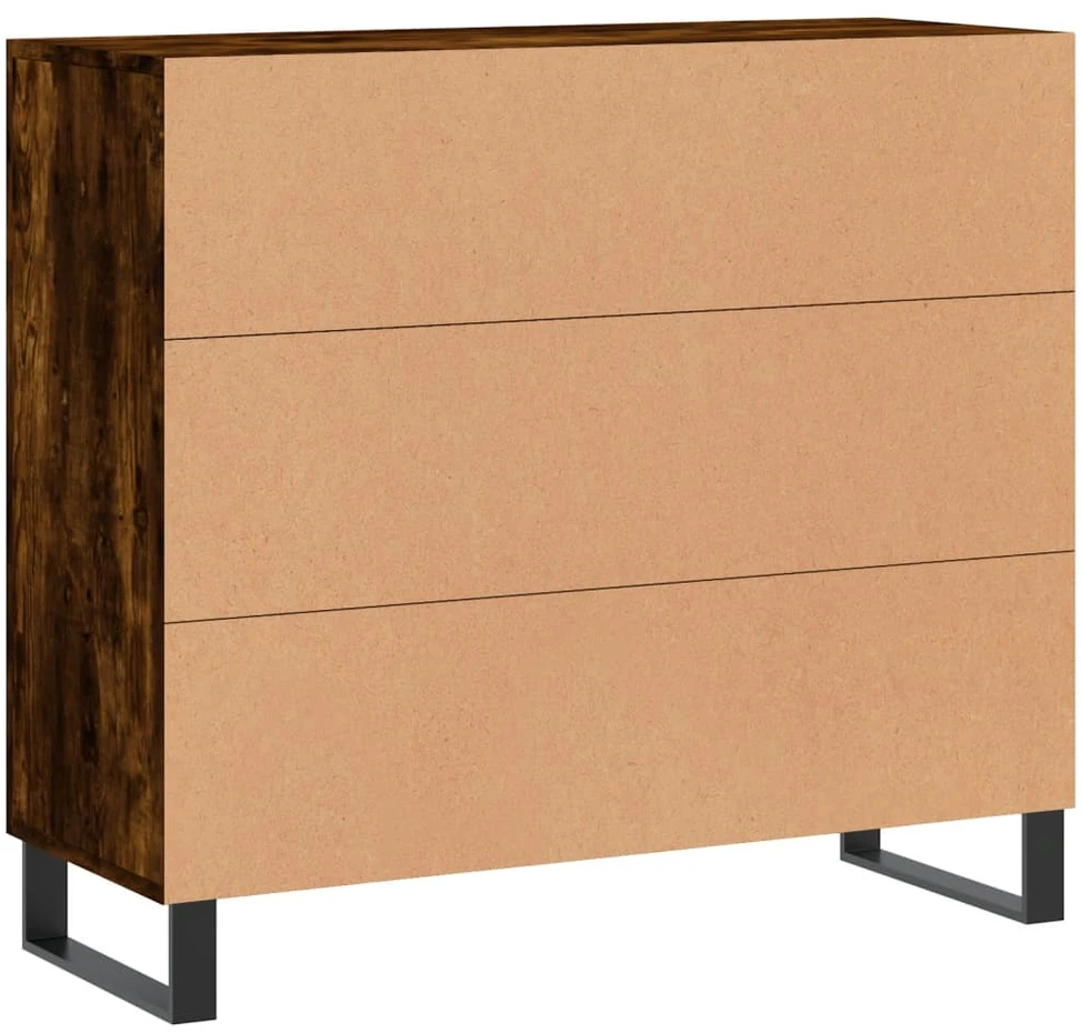 Šoninė spintelė, dūminio ąžuolo, 90x34x80cm, apdirbta mediena