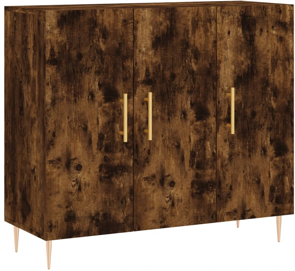 Šoninė spintelė, dūminio ąžuolo, 90x34x80cm, apdirbta mediena