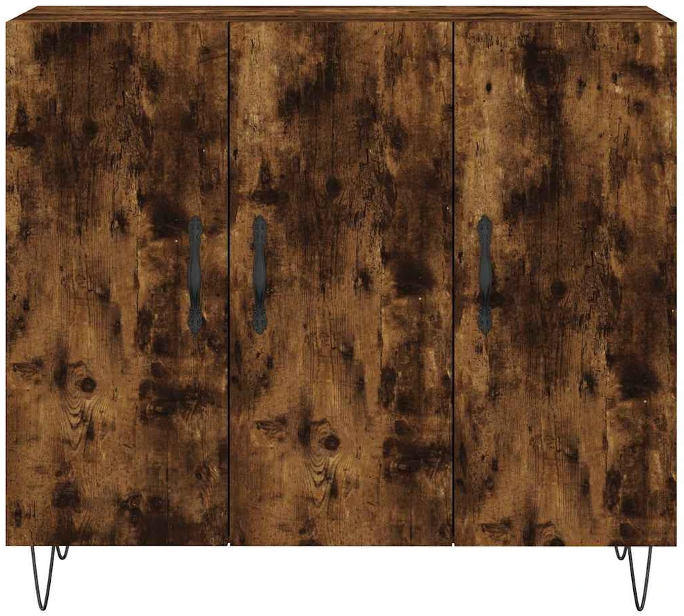 Šoninė spintelė, dūminio ąžuolo, 90x34x80cm, apdirbta mediena