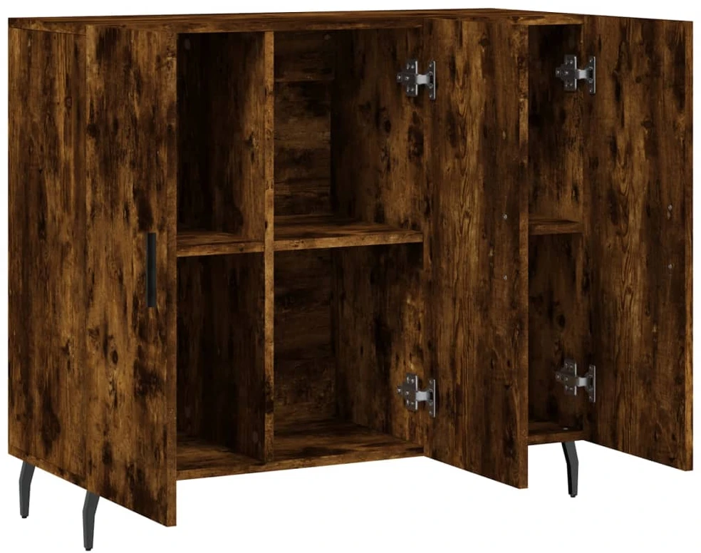 Šoninė spintelė, dūminio ąžuolo, 90x34x80cm, apdirbta mediena