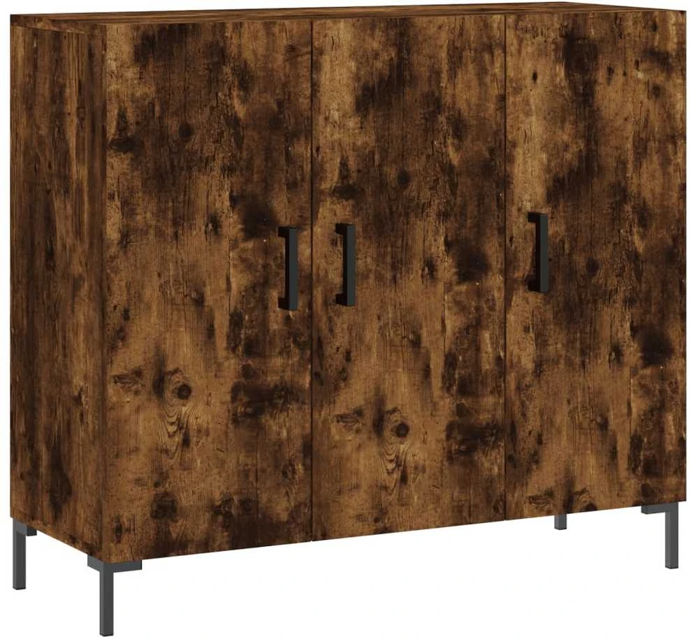 Šoninė spintelė, dūminio ąžuolo, 90x34x80cm, apdirbta mediena