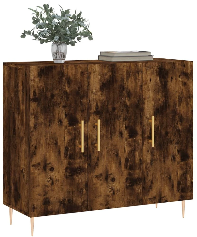 Šoninė spintelė, dūminio ąžuolo, 90x34x80cm, apdirbta mediena