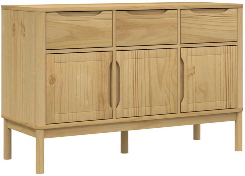 Šoninė spintelė FLORO, vaško ruda, 114x43x74cm, pušies masyvas
