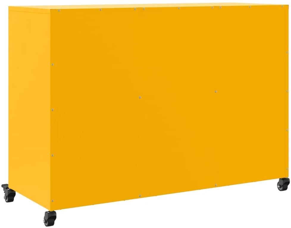 Šoninė spintelė, garstyčių geltona, 100,5x39x72cm, plienas