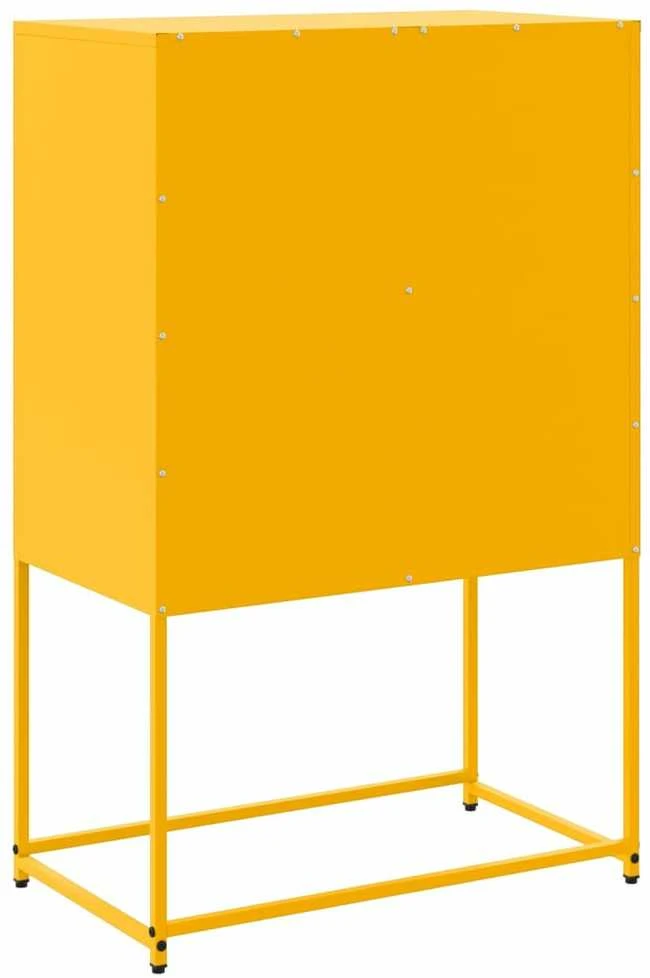 Šoninė spintelė, garstyčių geltona, 68,5x38,5x107cm, plienas