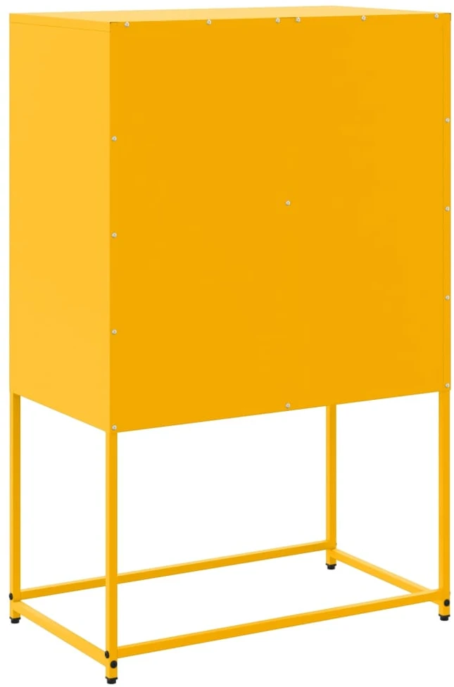 Šoninė spintelė, garstyčių geltona, 68,5x38,5x107cm, plienas