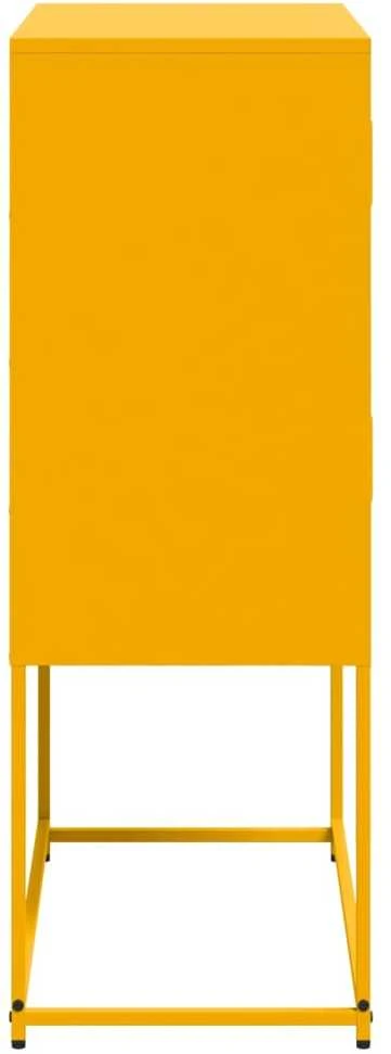 Šoninė spintelė, garstyčių geltona, 68,5x38,5x107cm, plienas