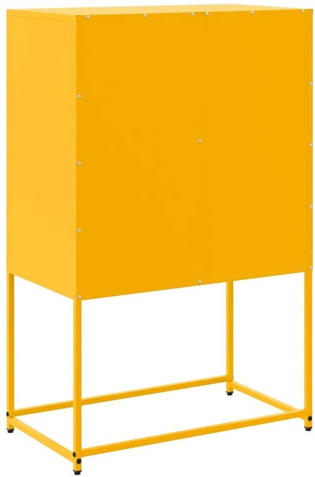 Šoninė spintelė, garstyčių geltona, 68,5x38,5x107cm, plienas