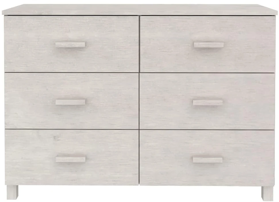 Šoninė spintelė HAMAR, balta, 113x40x80cm, pušies masyvas