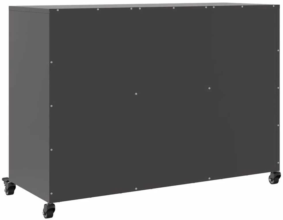Šoninė spintelė, juodos spalvos, 100,5x39x72cm, plienas