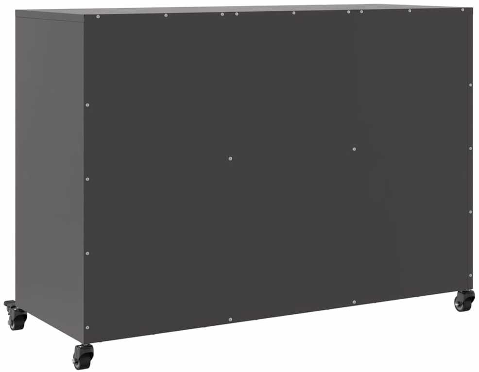 Šoninė spintelė, juodos spalvos, 100,5x39x72cm, plienas