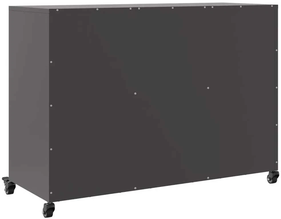 Šoninė spintelė, juodos spalvos, 100,5x39x72cm, plienas