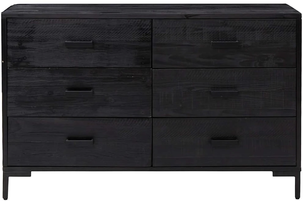 Šoninė spintelė, juoda, 110x35x70cm, pušies medienos masyvas