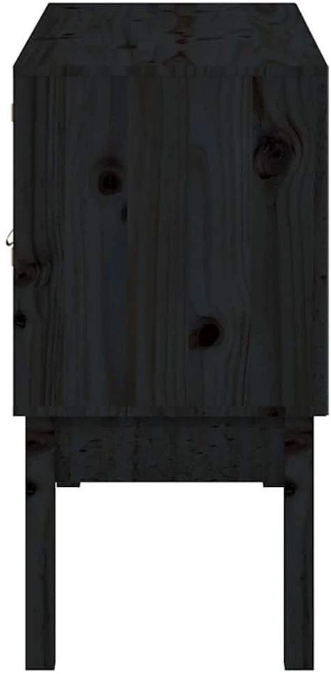 Šoninė spintelė, juoda, 110x40x78cm, pušies medienos masyvas