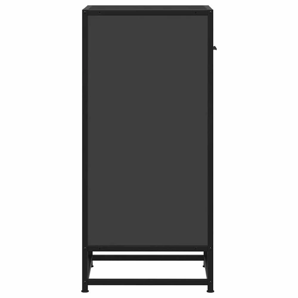 Šoninė spintelė, juoda, 35,5x35x76cm, apdirbta mediena/metalas