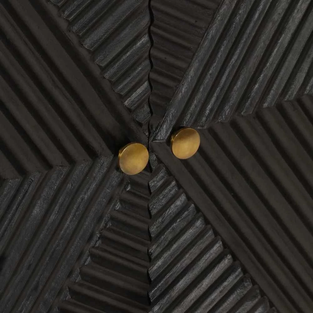 Šoninė spintelė, juoda, 55x30x76cm, mango masyvas ir geležis