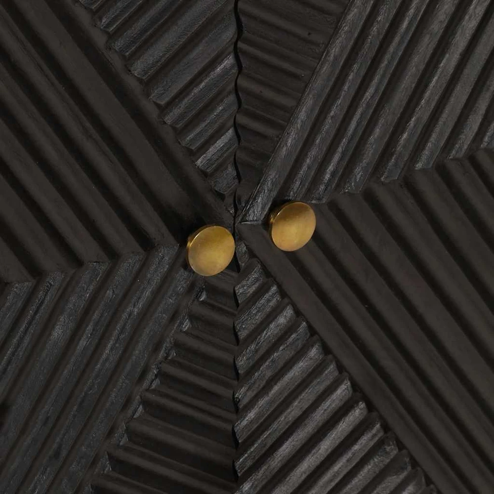 Šoninė spintelė, juoda, 55x30x76cm, mango masyvas ir geležis