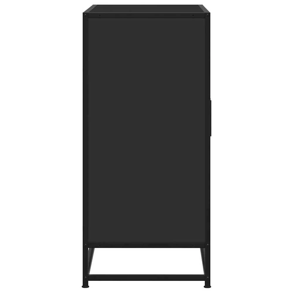 Šoninė spintelė, juoda, 68x35x76cm, apdirbta mediena/metalas