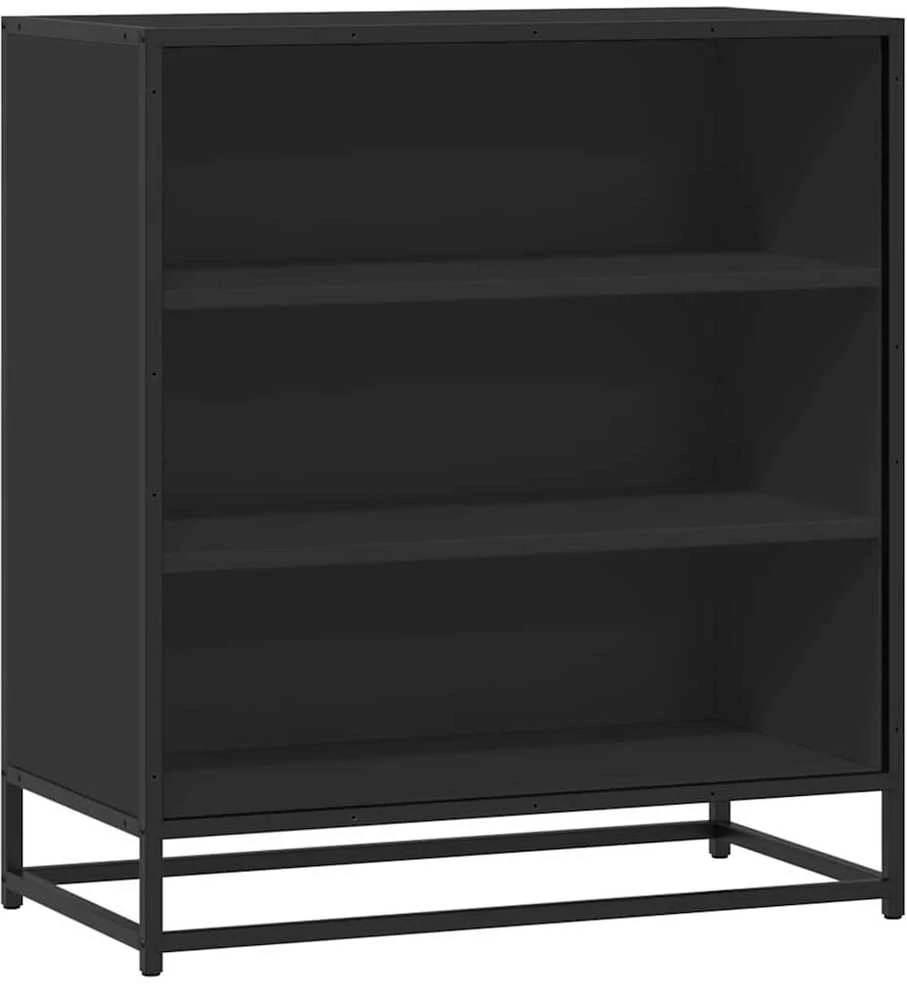Šoninė spintelė, juoda, 68x35x76cm, apdirbta mediena/metalas