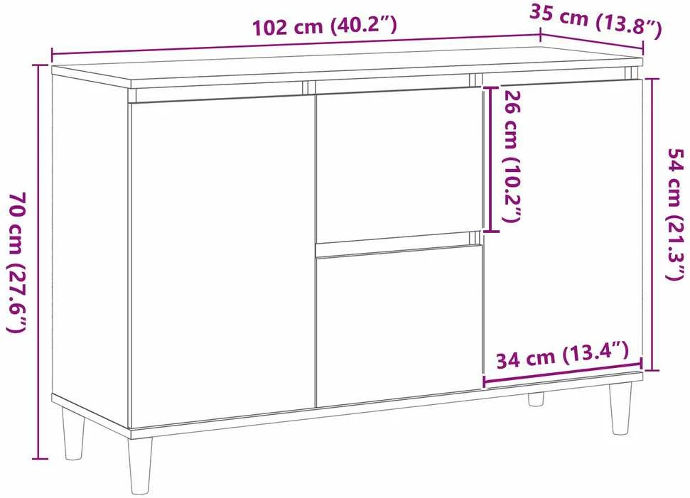 Kabalas Juoda 102 x 35 x 60 cm Apdirbta mediena