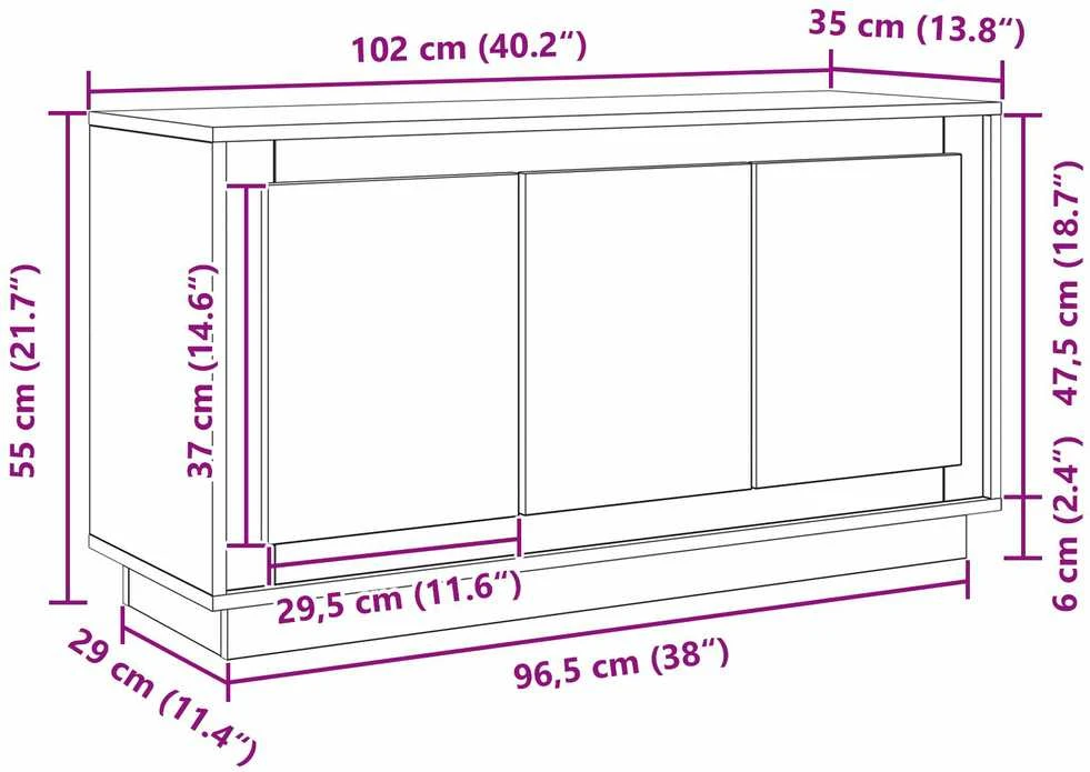 Kabalas Juodas ąžuolas 102 x 35 x 55 cm Apdirbta mediena