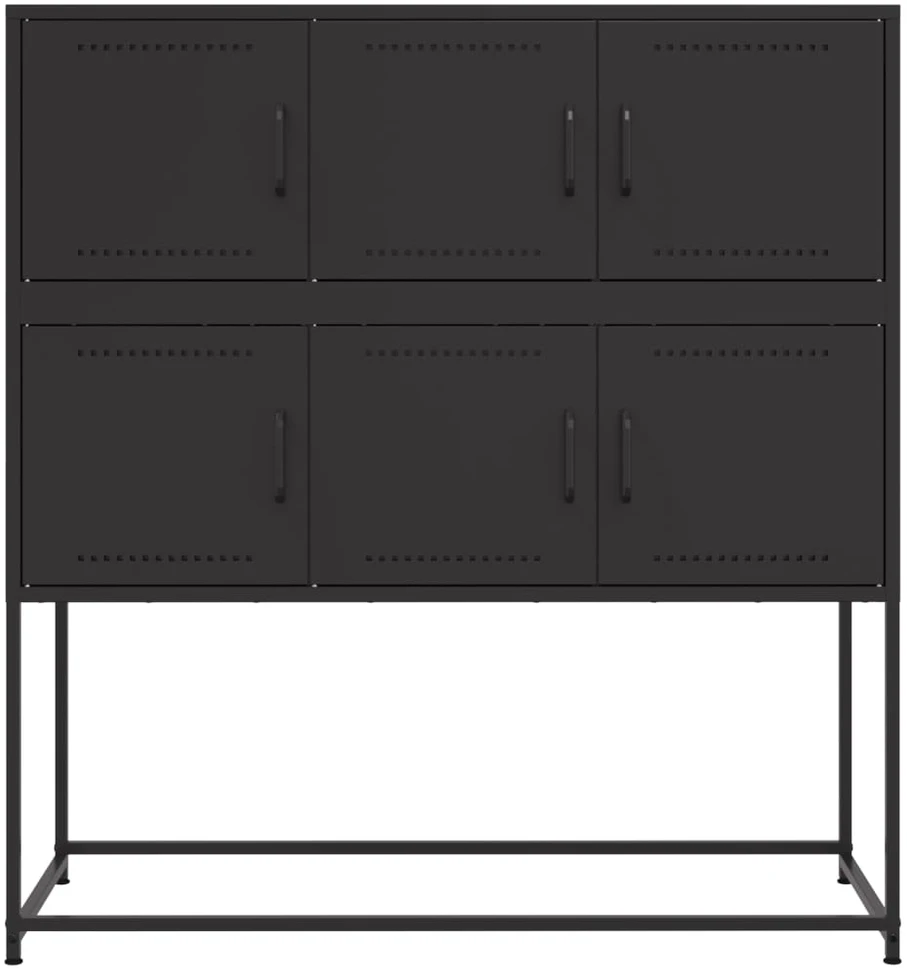 Šoninė spintelė, juodos spalvos, 100,5x39x107cm, plienas