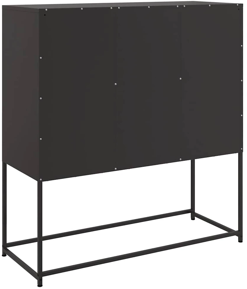 Šoninė spintelė, juodos spalvos, 100,5x39x107cm, plienas